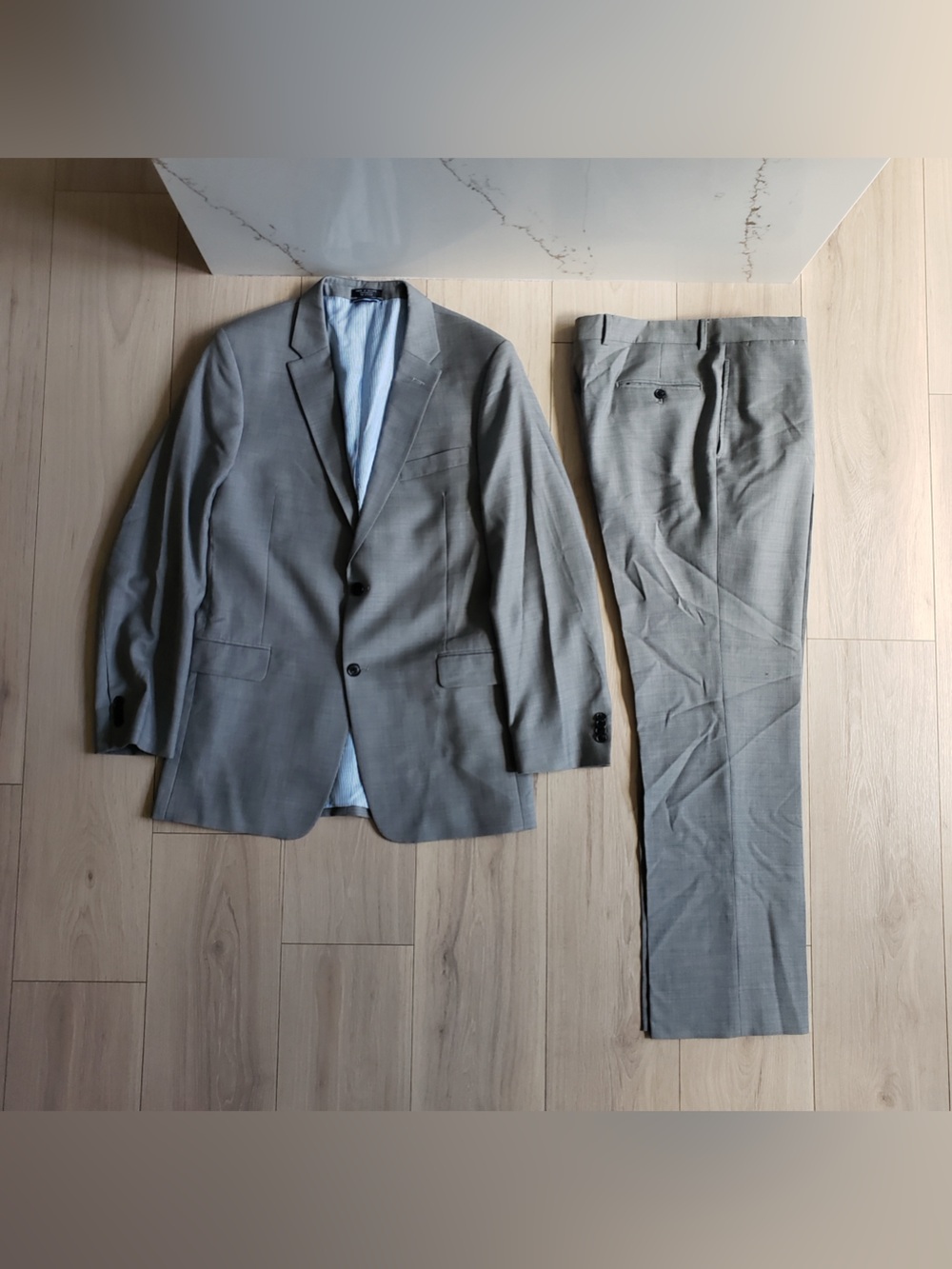 Tommy Hilfiger Wool Suit Men's Light Gray Two-Piece Suit